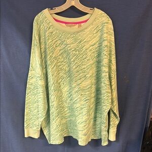 Isaac Mizrahi Oversized Teal Green Long Sleeve Sweatshirt